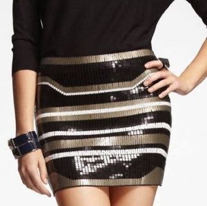 ⚡EXPRESS Striped Sequin Mini Skirt | Size Small